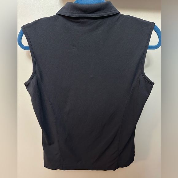 VUARNET | Womens Medium Black Sleeveless Golf Shirt - Picture 2 of 3